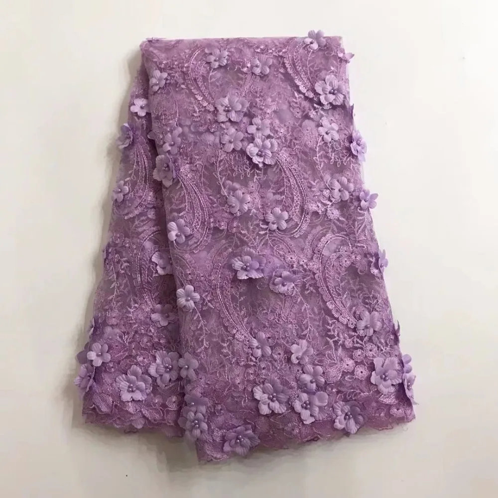 New Arrival French Tulle Lace Fabric with Applique Embroidery Mesh Net Lace Material 3D Flower