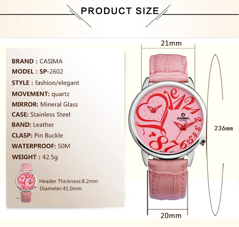 Relogio feminino, роскошные брендовые часы, женские модные повседневные кварцевые наручные часы с несколькими часовыми поясами, водонепроницаемые CASIMA#2602