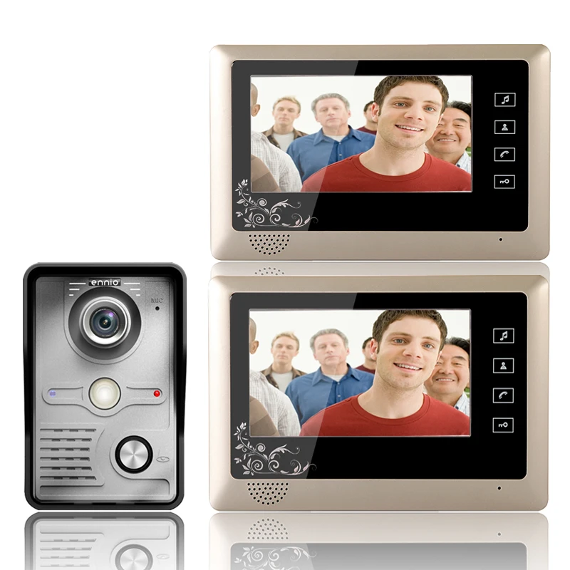 

Free Shipping 7 Inch HD Door Bell Video Door Phone Doorbell Intercom Home Security System Kit 1-Camera 2-Monitor Night Vision