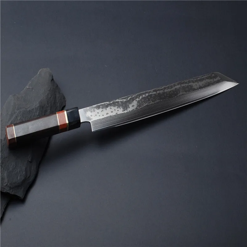 

24cm VG10 Core Damascus-hammered Blade Advanced Handmade Kiritsuke Japanese Kitchen Cooking Knife Sushi/Sashimi Making 2.2.1.G