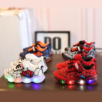 

Cartoon Children boy sports Shoes With Light Kids Led Shoes Luminous Sneakers Toddler Girls Fashion Antiskid Shoes