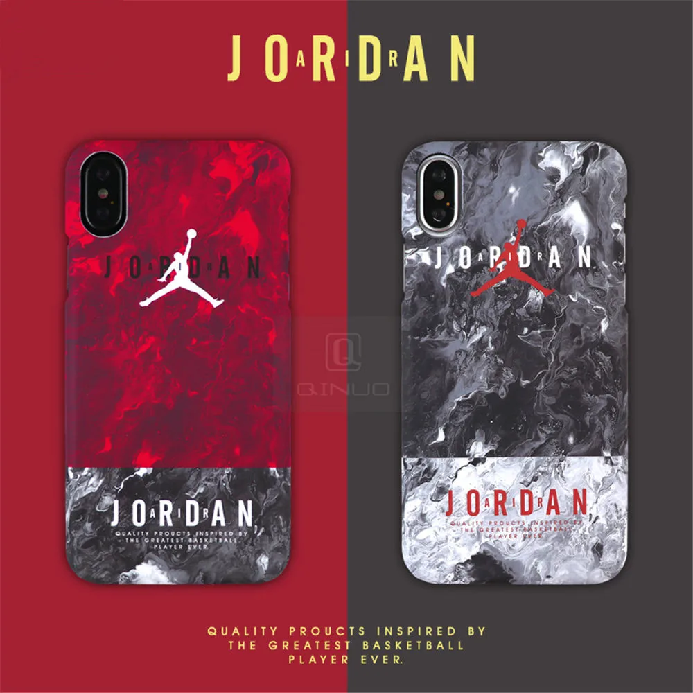 

QINUO Street tide Luminous Jordan Case For iPhone 6S 7 8 Plus X XS Max XR Hard Plastic Cover Cover Coque Telefon kilifi Carcasa