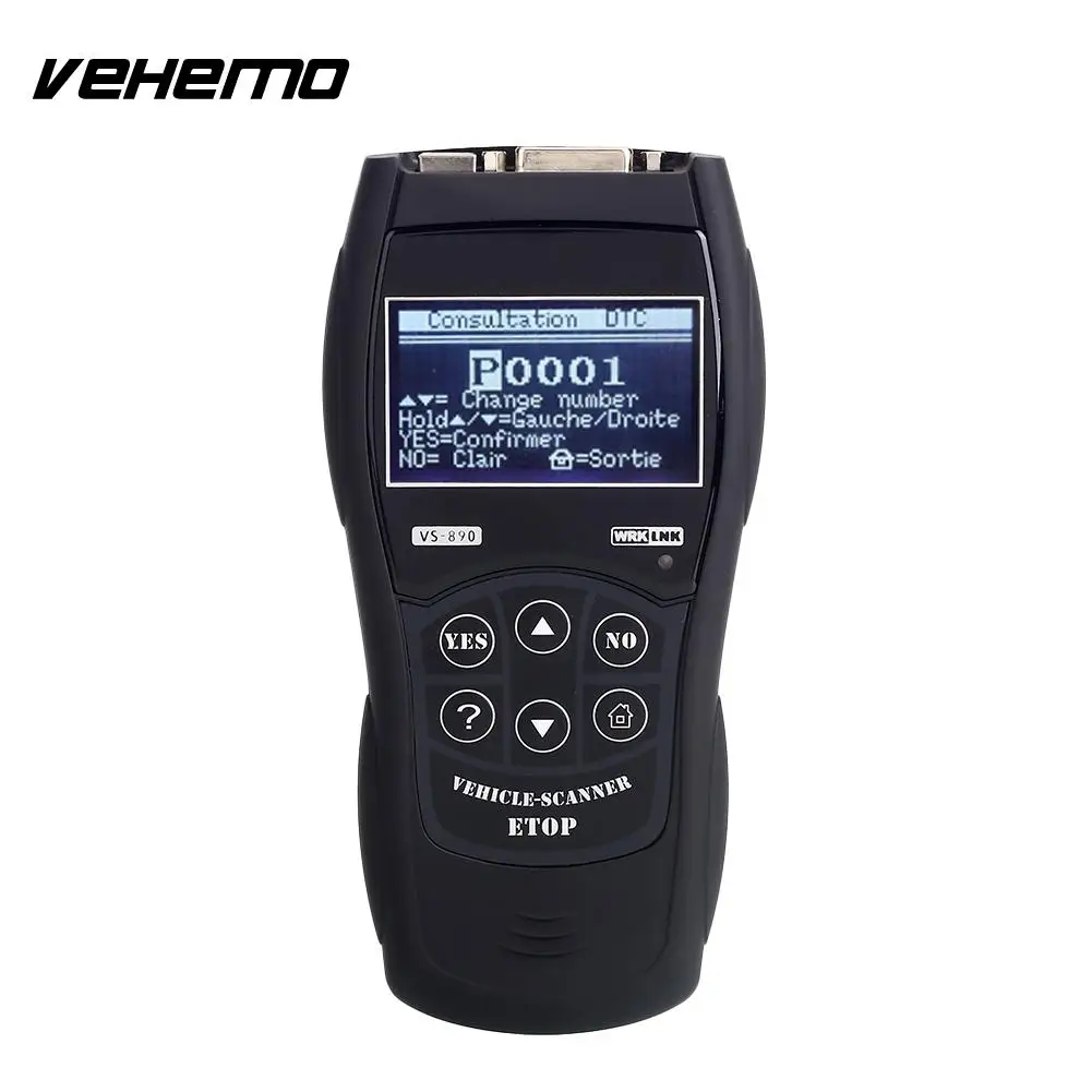 

Vehemo Black ABS Scanner OBD2 Tool Diagnostic Tools Multilingual Automatic for for Vs890 Durable Car