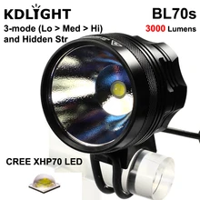 KDLITKER BL70s Cree XHP70.2 Белый/нейтральный белый/теплый белый 3000 люмен 4-режимный светодиодный велосипед светильник-черный(1 шт