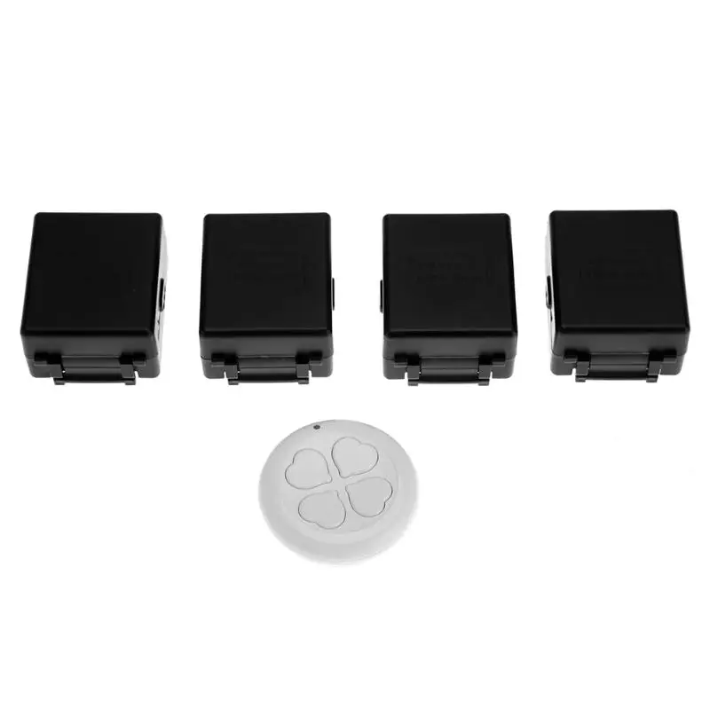 

AC 85 220V 250V 1 Channel 4pcs Wireless Remote Control Relay Switch + 1pc Four Key Remote Controller For Garage Door Gate 433mhz