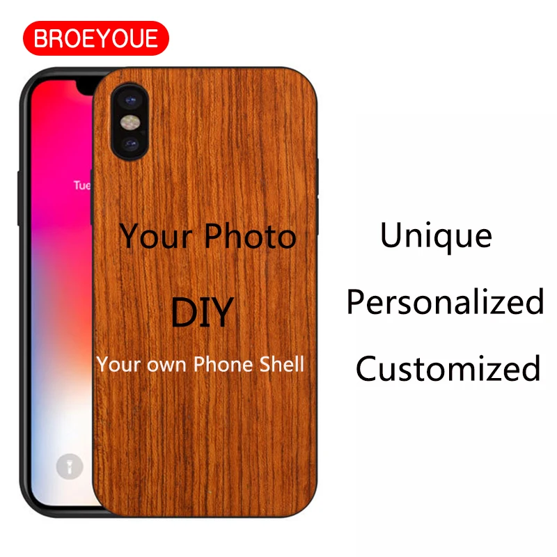 Wood Case For iPhone 7 8 6 6S Plus 5 5S SE X XR XS Max Customized DIY Samsung Galaxy S7 S8 S9 Note 3 4 9 |