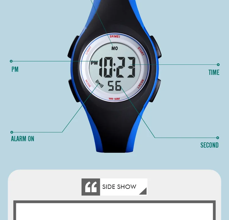 SKMEI Детские ЖК электронные цифровые часы спортивные часы стоп часы светящиеся 5 бар водонепроницаемые детские наручные часы для мальчиков