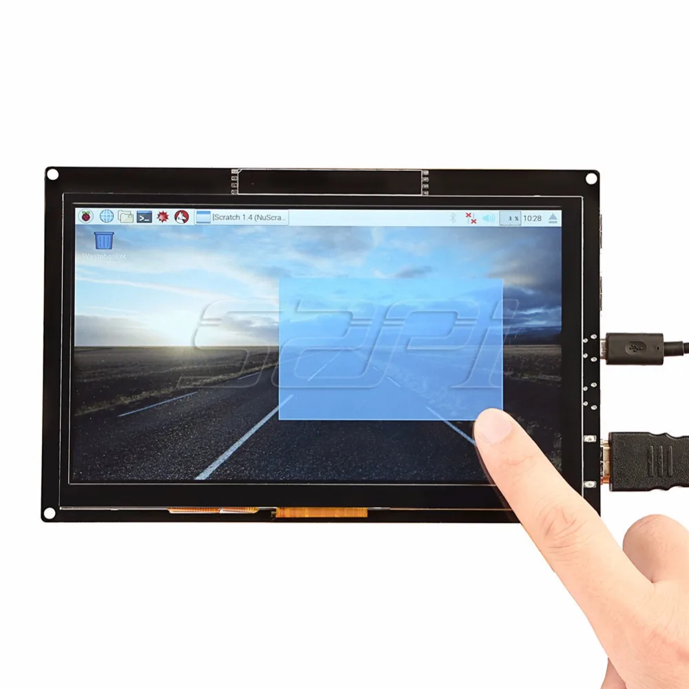  52Pi Free Driver 7 inch 1024*600 TFT Capacitive Touch Display Screen for Raspberry Pi 4 B All Platf