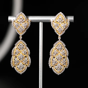 

925 Silver Zircon Ear Stud Jewelery Women European Court style vintage style