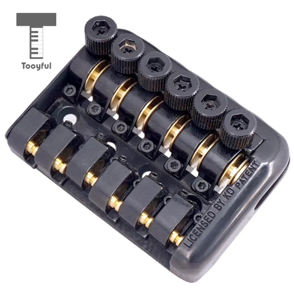 Tooyful 1 Set Zinc Alloy Iron Headless Electric Guitar Replacement Fixed Bridge Nut Musical Instrument Parts Black