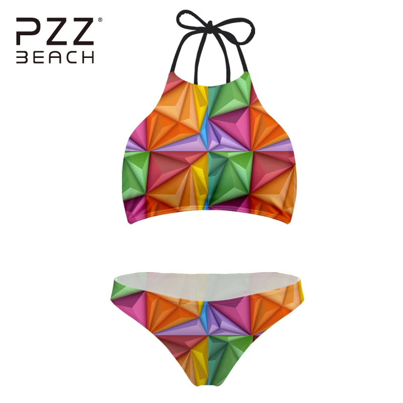

Retro Brazilian Bikini Set Halter Women Swimwear Monokini Bathing Suits Biquini Push Up Swimsuit Crop Top Beach Summer Biquini