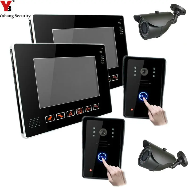 

YobangSecurity 9" Video Audio Intercom Doorbell Video Door Phone Bell Access Control With CCTV Camera for Home Security System