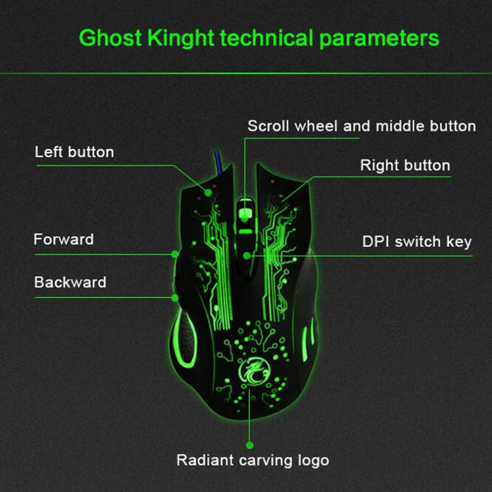 X9 LED Optical Mouse 6 Buttons USB Wired Gaming Mouse for Computer Professional Gamer Mouse for PC Laptop Plug and Play