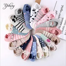2018 Kawaii Winter 3d Print Funny Socks Cotton Ankle Socks Anmial Panda Pig Bear Cartoon Ears Cute Socks for Women