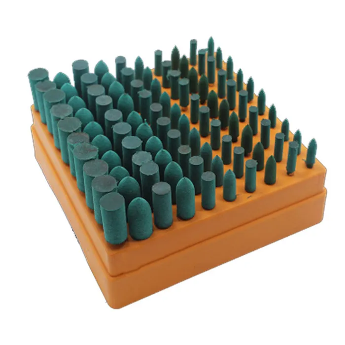 100pcs Rubber Mounted Point OD10 4mm Grinding Head for Mould Finish