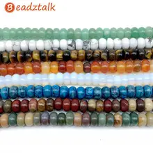 Wholesale Natural Stone Bead 5x8 mm Rondell Bead, Jade Crystal Jasper Opal Onyx Carnelian Quartz Unakite 20 Kinds Stone You Pick lii ji natural stone black onyx agate clear quartz crystal with jade clasp bracelet for women party
