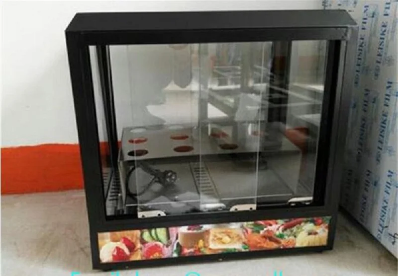 Бесплатная доставка автоматический нержавеющей стали пиццы конус теплее стеклянный шкаф-витрина/пиццы конус тепловое потепление дисплей