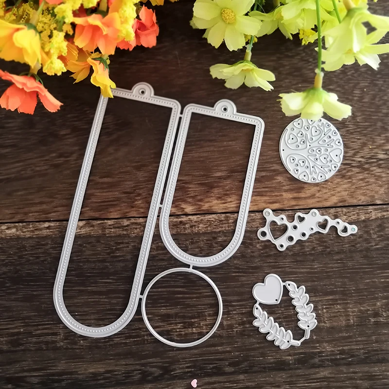 

Heart Tree Rectangle Metal Cutting Dies for Scrapbooking DIY Album Embossing Folder Paper Cards Maker Template Decor Stencils