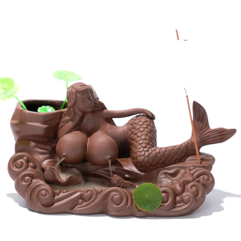 

Burners Candle Incense Aromatherapy Beauty of Ancient Ceramic Incense Burner Mermaid Incense Stick Holder