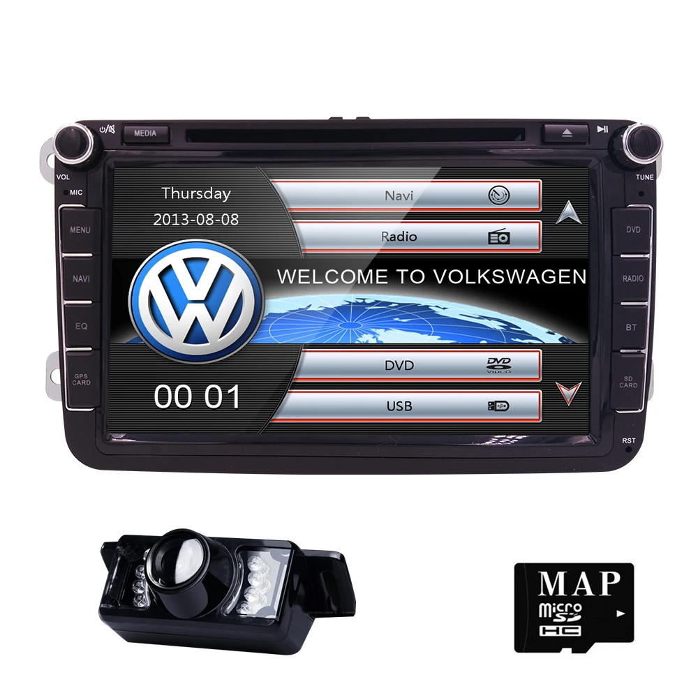 

8" 2Din Car DVD Player AutoRadio for VW PASSAT B6 B5 CC SKODA OCTAVIA 2 Golf 5 6 POLO Sharan Caddy Seat T5 JETTA TIGUAN Gps Navi