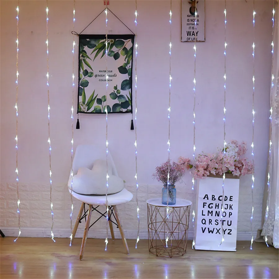 BEIAIDI 6X3M 3X6M Waterfall Curtain String Light Meteor Shower Rain Fairy Garland Bedroom Wedding Icicle Light Holiday Lighting BEIAIDI 6X3M 3X6M Waterfall Curtain String Light Meteor Shower Rain Fairy Garland Bedroom Wedding Icicle Light Holiday Lighting