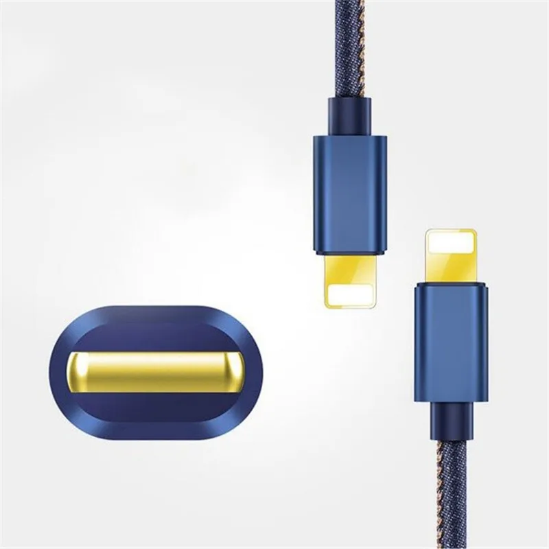 2 m/1.5A Cable USB para Cable de Lightning iPhone X 8 Denim para iPhone Cable USB 1 m/2.1A rápida de datos de sincronización de carga Cables para cargador de iPhone
