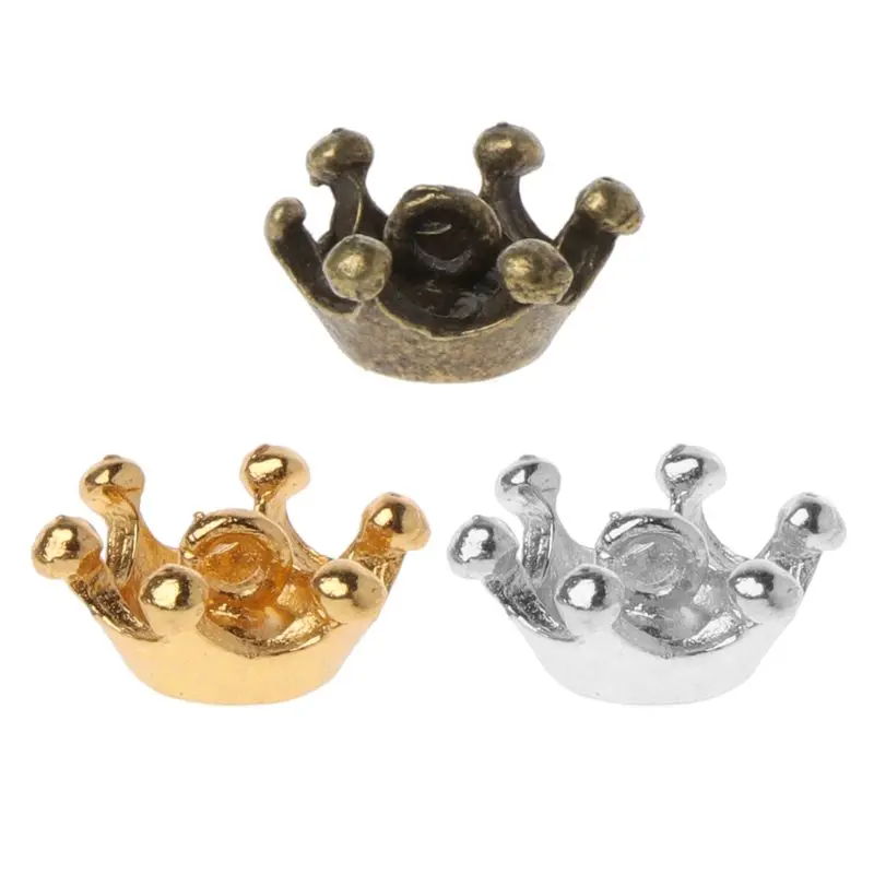 

20Pcs Crown Bead Caps Hanging Connectors Epoxy Resin Pendant End Cap Jewelry DIY