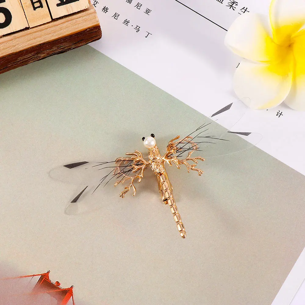 1PC Golden Dragonfly Hairpins Bridal Hair Accessories High Quality