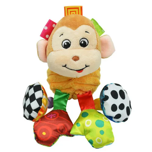 Sozzy детская погремушка, игрушки для здоровья, удобные мягкие на ощупь игрушки для новорожденных, 0-12 месяцев, детская кроватка или детская коляска, плюшевые игрушки - Цвет: monkey