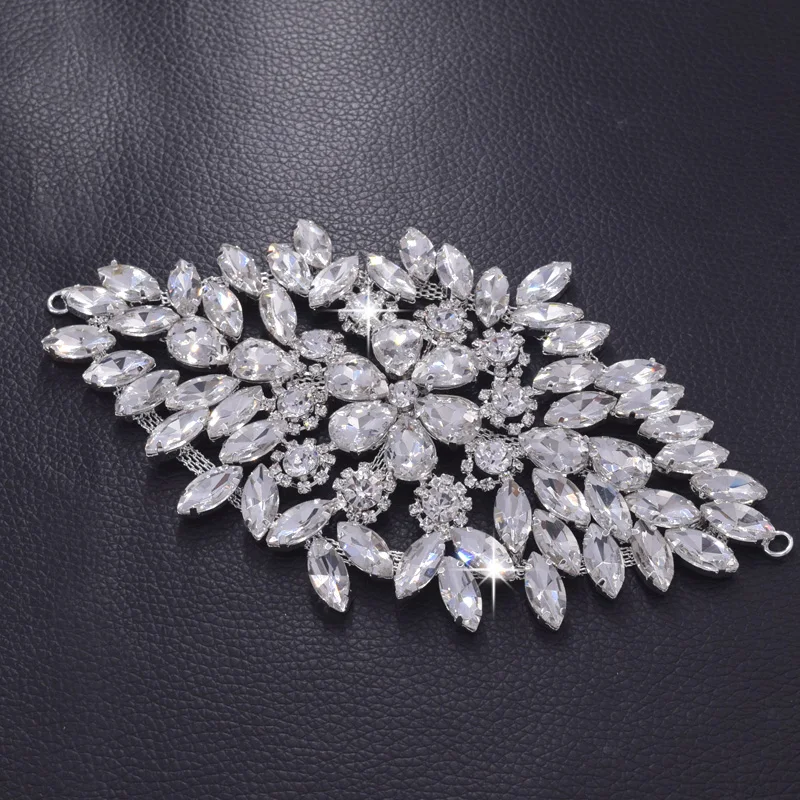strass glass rhinestone patch applique for wedding dress (2)