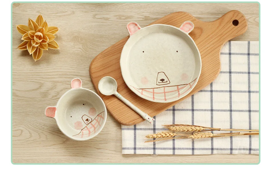 Китай Цзиндэчжэнь фарфор детская посуда ручная роспись мультфильм миска набор милый салатник детская миска практичная посуда