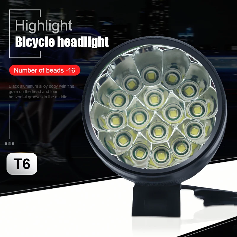 16* XML-T6 светодиодный фонарь для велосипеда 40000 люмен светодиодный налобный фонарь велосипедный светильник передний головной светильник для езды на открытом воздухе