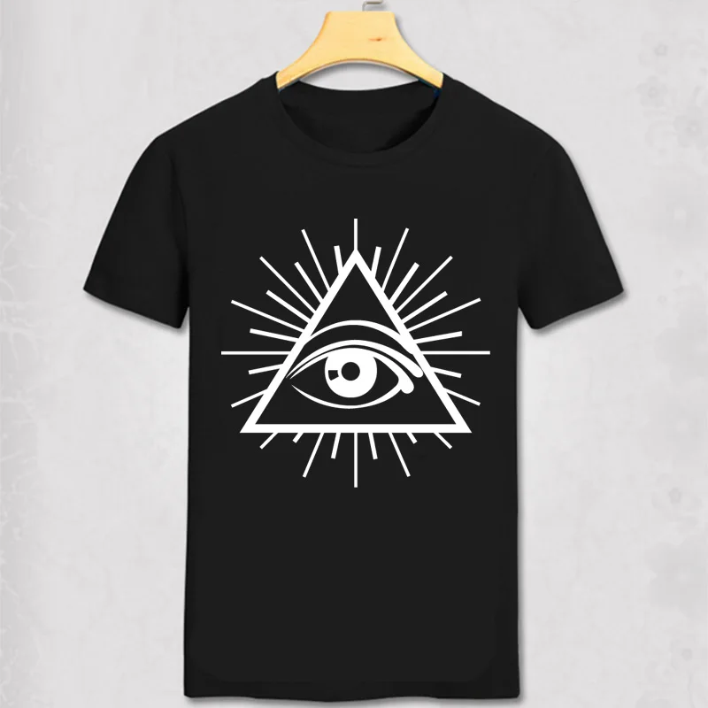 ALL SEEING EYE PRINTED MENS TSHIRT ILLUMINATI CULT CROSS TEE SWAG ...