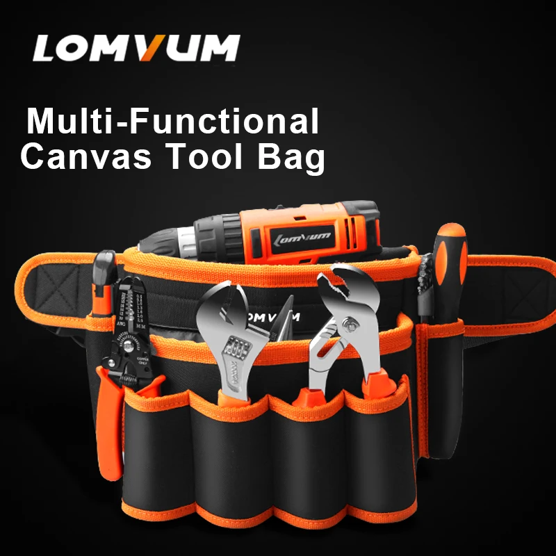LOMVUM Multifunction Durable Hardware Mechanics Canvas Tool Bag