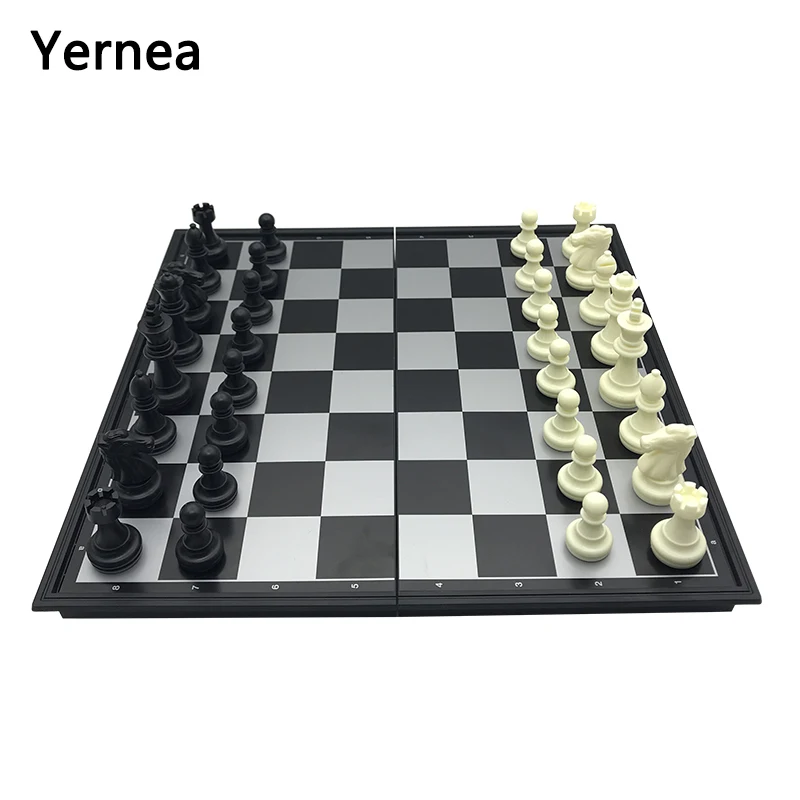 

Yernea New Chess Game And Checkers Backgammon Folding Magnetic Entertainment Strengthening Large Checkers Magnetic Chess Set