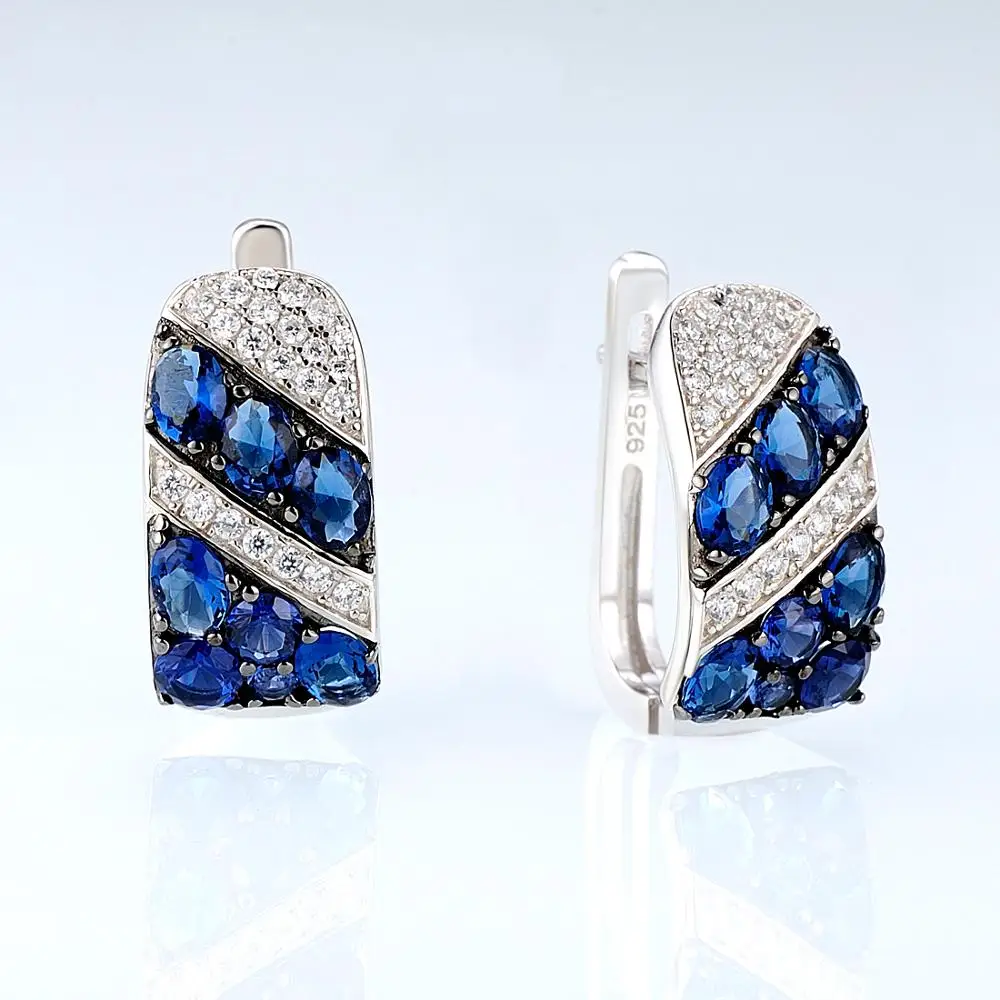 E307107BLNZSK925-Silver Earrings-