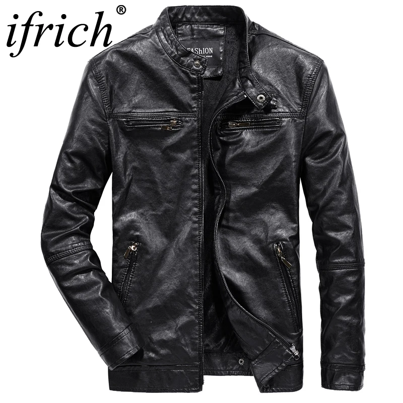 

Male Genuine Leather Jacket Spring Autumn Slim Stand Collar Design Motorcycle Jacket Men Outerwear Bomber Leather Coats for Men