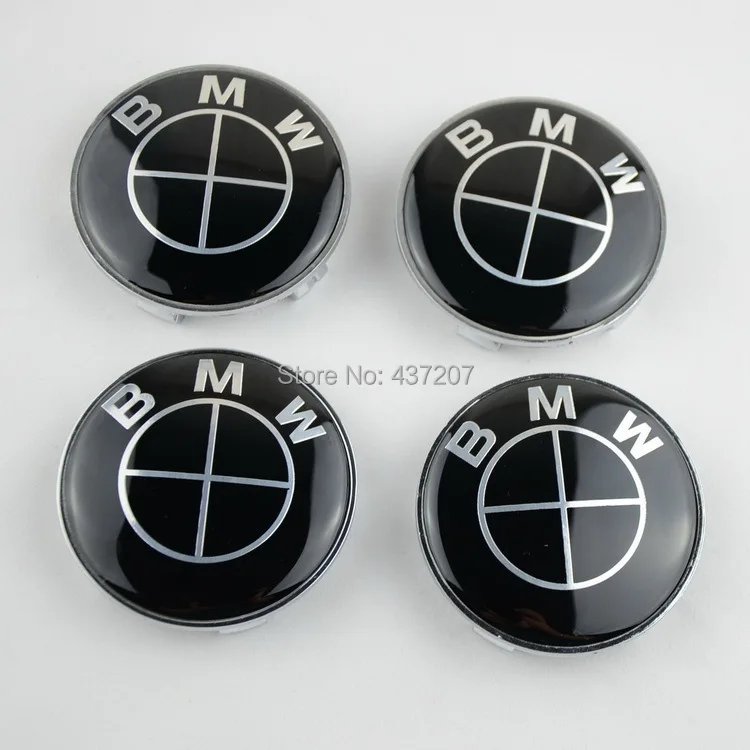 4pcs Black Wheel Center Hub Caps Replacement For BMW M3 M5 M6 E60 E61