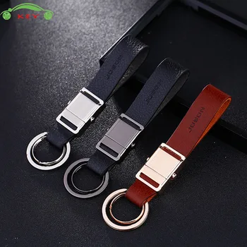 

High-end Car Leather Keychain Auto Business Key Ring for Audi Abarth Nissan Suzuki Jaguar Jeep Volvo Subaru Mazda Lada Keyring