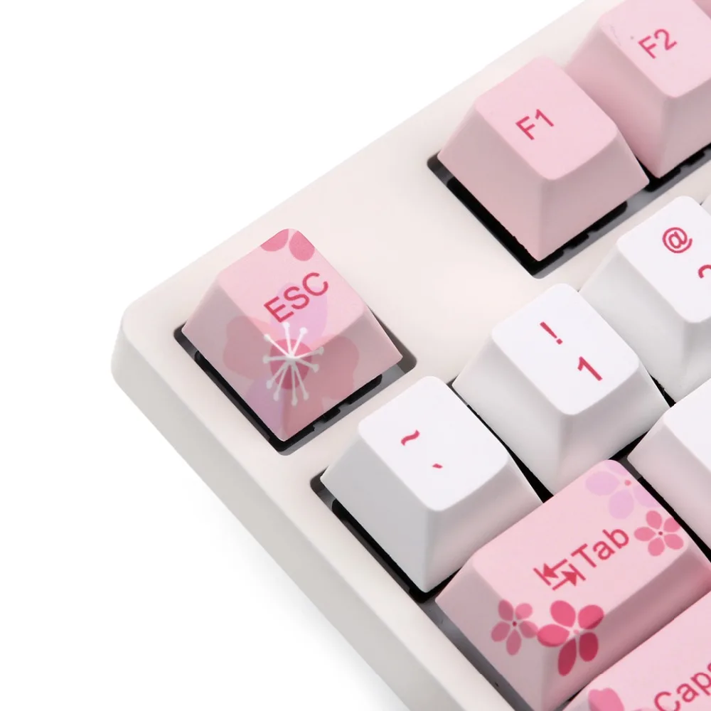 Kbdfans Новое поступление пять поверхностных сублимации sakura keycaps 126 клавиш для механической клавиатуры mx cherry switch