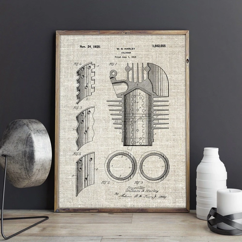 Cylinder Patent Painting Wall Decor