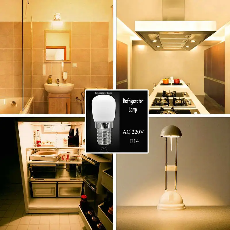 1 unid Mini Lamparas refrigerador luz E14 lámpara LED 2 W COB de AC 220 V bombillas de foco congelador refrigerador lámpara de ahorro de energía 1 unid Mini Lamparas refrigerador luz E14 lámpara LED 2 W COB de AC 220 V bombillas de foco congelador refrigerador lámpara de ahorro de energía