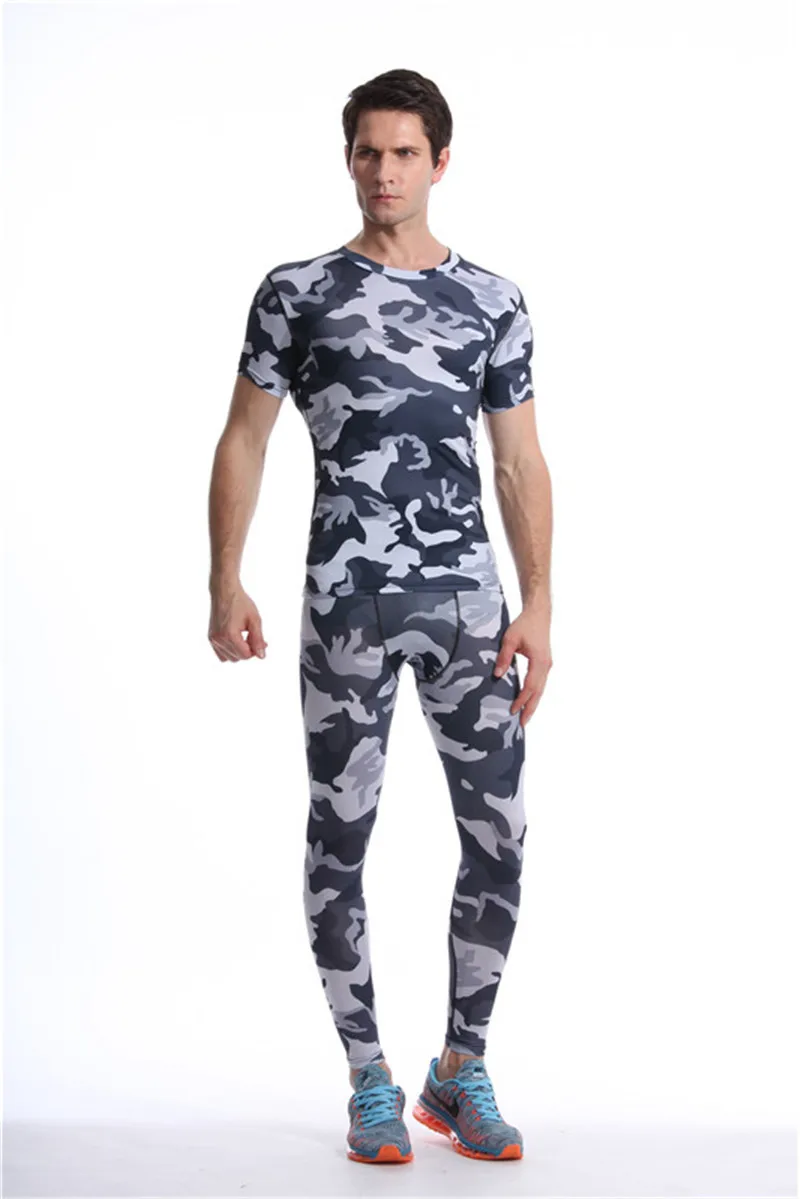Gray Black short sleeves long pants sport men suits (5)