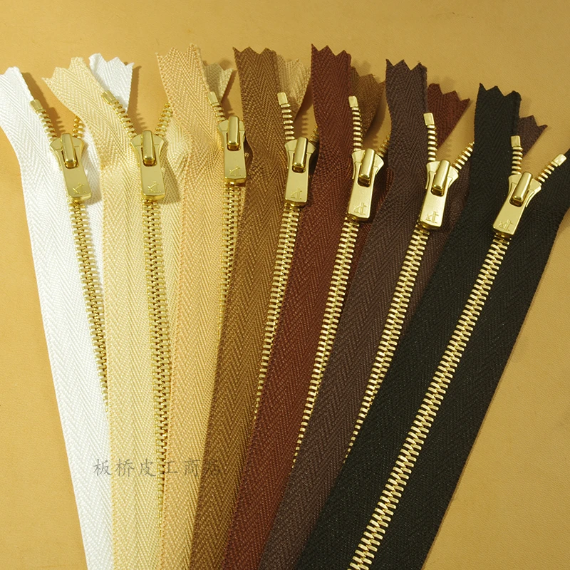 

YKK high-end luxury brand EXCELLA gold and copper gold polished corn tooth zipper Switzerland RIRI 17cm Wholesale