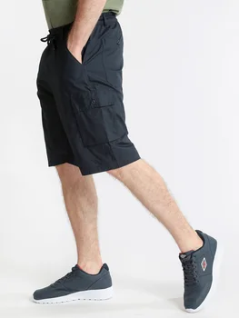 

Bermuda shorts with pockets side-dark blue