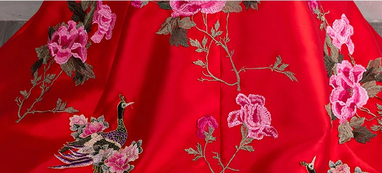 Китайский стиль свадебное длинное Cheongsam ретро сексуальные тонкие вечерние платья свадебное платье Qipao модная Дамская одежда Vestidos красный