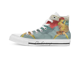 

epic spartan soldier in the rain Novelty Design breathable casual High Top lace-up Canvas shoes sneakers