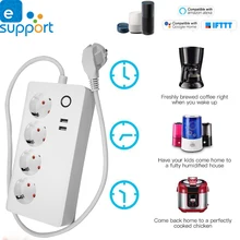Timethinker Ewelink Wifi Power Strip EU Plug Socket Voice Control 2-USB Ports work with Alexa Google Home Smart Timer Control Timethinker Ewelink Wifi Power Strip EU Plug Socket Voice Control 2-USB Ports work with Alexa Google Home Smart Timer Control
