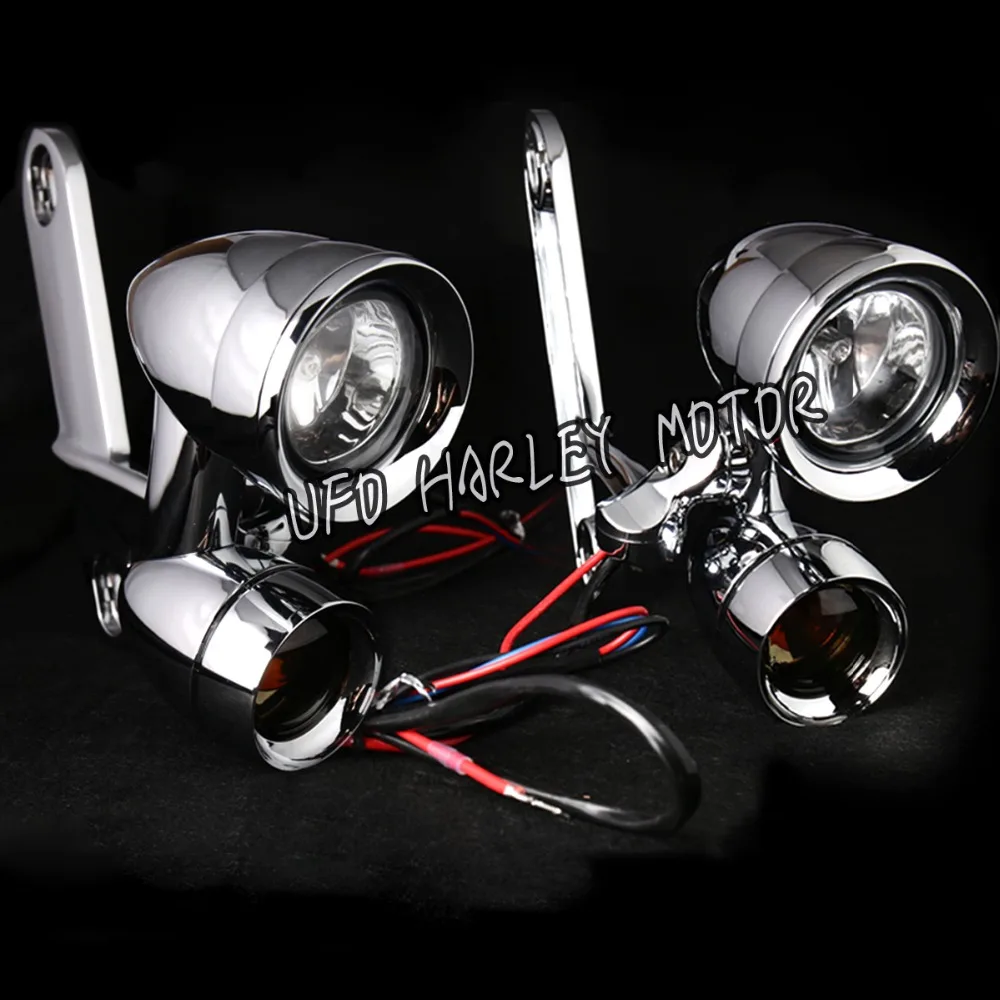 Passing lamps - Page 2 Chrome-Fairing-Mounted-Driving-Lights-with-Turn-Signals-for-Harley-Road-King-97-16-Parts