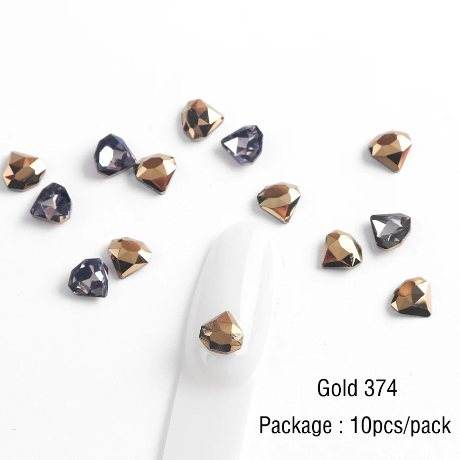 10pcs Crystal AB Flatback Diamond 6mm Nail Rhinestones 3D Strass Nail Art Glitter Gems Stones Charm Jewelry Manicure Decor LA792 (1)